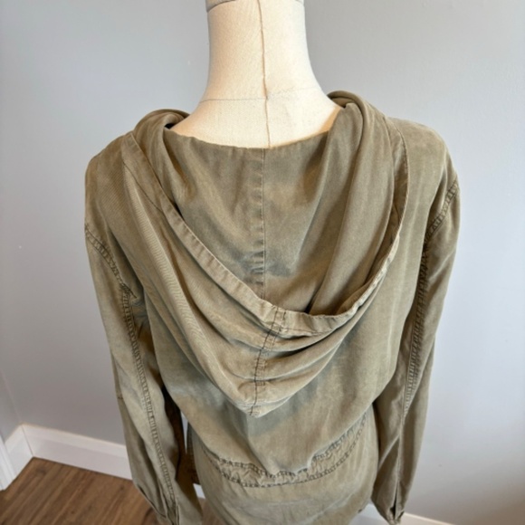 Dex Women's Hooded Utility Jacket Khaki Green SZ M - Picture 7 of 9